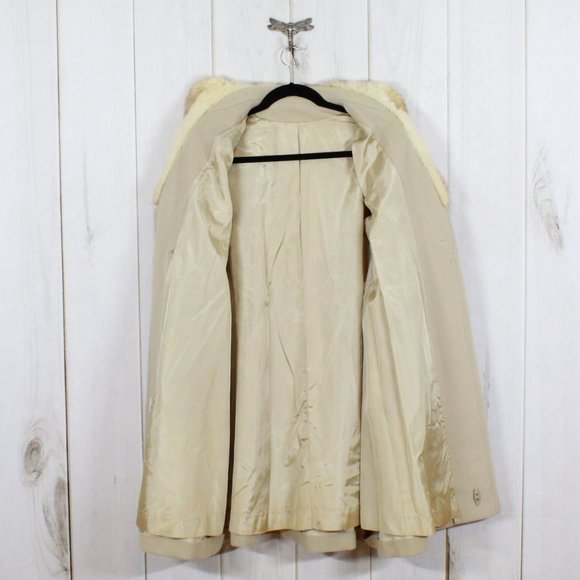 Vintage! JULES MILLER Faux Fur Long Dress Coat L - Picture 9 of 13